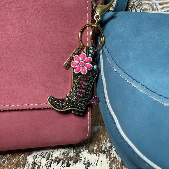 NEW “Love” Texas Cowgirl Boot Bag Charm Keychain, Portland Leather Compatible! - Picture 9 of 9